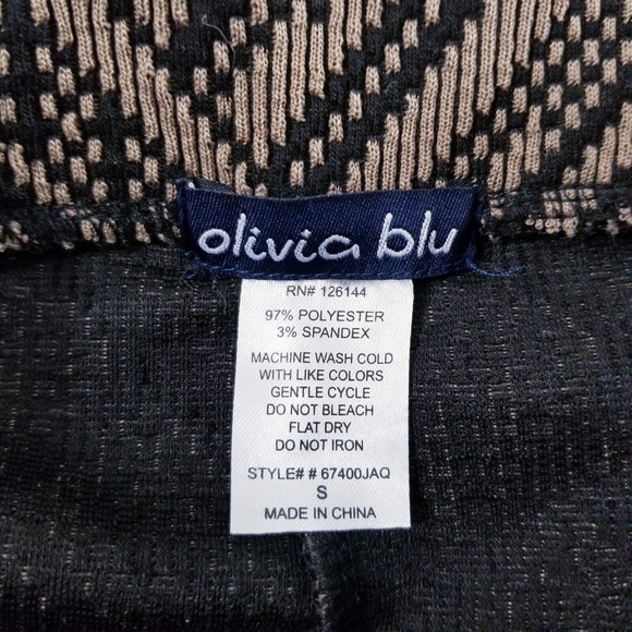 Olivia Blu Geometric Stretch Skirt Women Size Small Textured - Picture 8 of 12